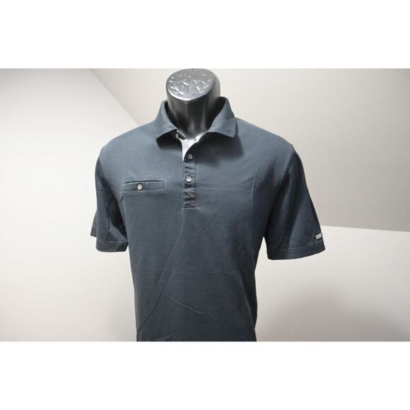 Nike Golf Polo Dri Fit Athletic Black Cotton Poly Blend Stretch Mens Size Medium - Picture 2 of 10